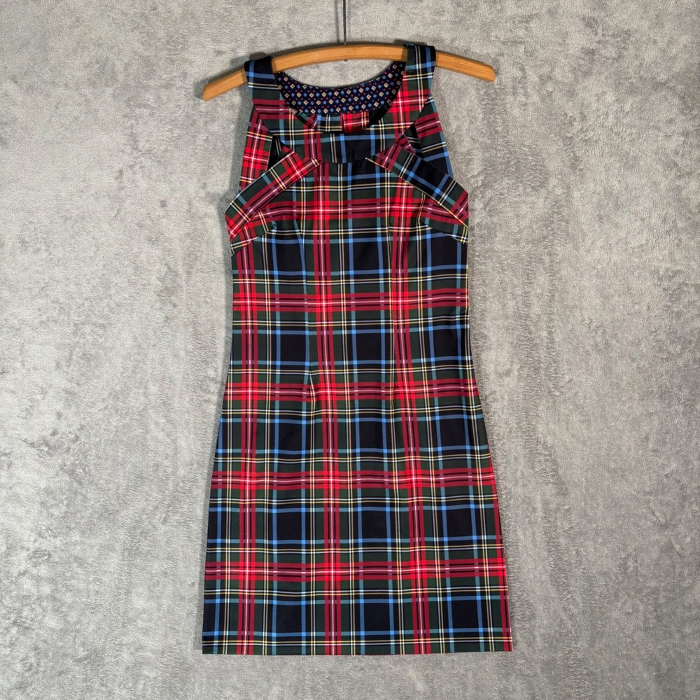 Gretchen Scott Isosceles Dress Duke of York Black Multi Plaid‎ Tartan XS NEW